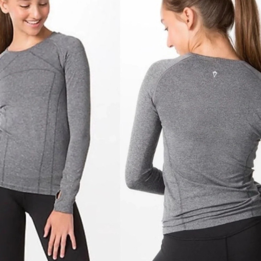 Ivivva by Lululemon Athletica Fly Tech fitted activewear top Medium M EXCELLENT!